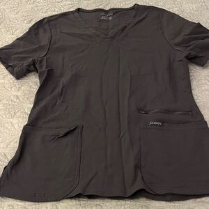 Jaanuu Women's Dark Gray V-Neck Scrubs
Top and bottom